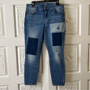 LOFT Women's Blue Patchwork Jeans size 6